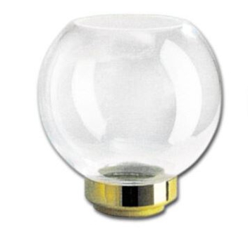 Flambeaux-Glas, Kugelform, mit Messing-Fassung